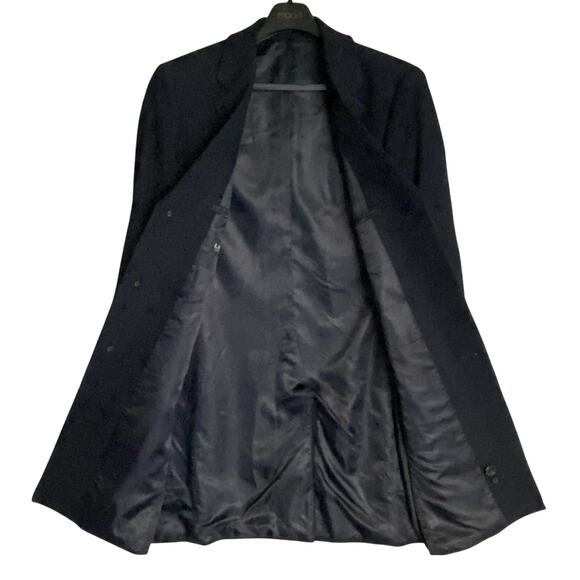 Lauren Ralph Lauren Men's 40L Classic Fit Overcoat Midnight Blue Herringbone NEW - Picture 7 of 10